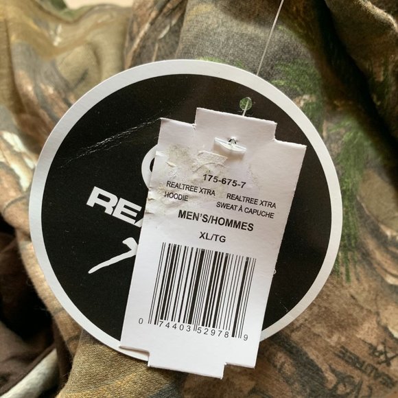 Realtree Men's Hunting Hoodie w/Front Pouch Pockets Realtree Xtra Camo - XL NWT - Picture 7 of 11